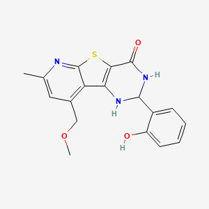 molecular formula C18H17N3O3S B4297521 2-(2-hydroxyphenyl)-9-(methoxymethyl)-7-methyl-2,3-dihydropyrido[3',2':4,5]thieno[3,2-d]pyrimidin-4(1H)-one 