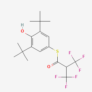 molecular formula C18H22F6O2S B4297528 S-(3,5-di-tert-butyl-4-hydroxyphenyl) 3,3,3-trifluoro-2-(trifluoromethyl)propanethioate 