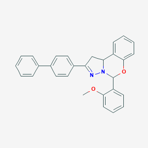 molecular formula C29H24N2O2 B429753 2-(Biphenyl-4-yl)-5-(2-methoxyphenyl)-1,10b-dihydropyrazolo[1,5-c][1,3]benzoxazine 