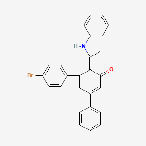 3-(4-bromophenyl)-5-phenyl-2-(N-phenylethanimidoyl)cyclohexa-1,5-dien-1-ol