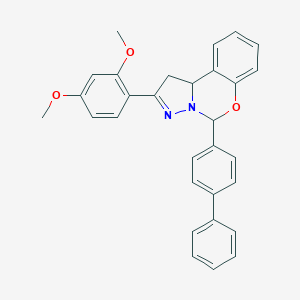 molecular formula C30H26N2O3 B429757 5-[1,1'-Biphenyl]-4-yl-2-(2,4-dimethoxyphenyl)-1,10b-dihydropyrazolo[1,5-c][1,3]benzoxazine 