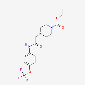 molecular formula C16H20F3N3O4 B4297571 ethyl 4-(2-oxo-2-{[4-(trifluoromethoxy)phenyl]amino}ethyl)piperazine-1-carboxylate 