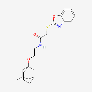 molecular formula C21H26N2O3S B4297576 N-[2-(1-adamantyloxy)ethyl]-2-(1,3-benzoxazol-2-ylthio)acetamide 