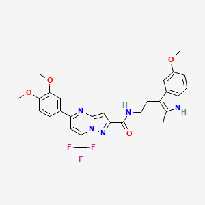 molecular formula C28H26F3N5O4 B4297594 5-(3,4-dimethoxyphenyl)-N-[2-(5-methoxy-2-methyl-1H-indol-3-yl)ethyl]-7-(trifluoromethyl)pyrazolo[1,5-a]pyrimidine-2-carboxamide 
