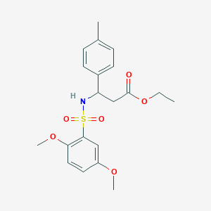 molecular formula C20H25NO6S B4297610 ethyl 3-{[(2,5-dimethoxyphenyl)sulfonyl]amino}-3-(4-methylphenyl)propanoate 