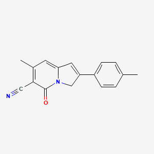 molecular formula C17H14N2O B4297618 7-methyl-2-(4-methylphenyl)-5-oxo-3,5-dihydroindolizine-6-carbonitrile 