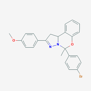 molecular formula C24H21BrN2O2 B429762 5-(4-Bromophenyl)-2-(4-methoxyphenyl)-5-methyl-1,10b-dihydropyrazolo[1,5-c][1,3]benzoxazine 