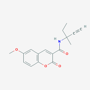 molecular formula C17H17NO4 B4297644 N-(1-ethyl-1-methylprop-2-yn-1-yl)-6-methoxy-2-oxo-2H-chromene-3-carboxamide 