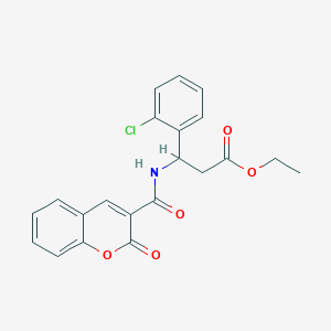 molecular formula C21H18ClNO5 B4297650 ethyl 3-(2-chlorophenyl)-3-{[(2-oxo-2H-chromen-3-yl)carbonyl]amino}propanoate 