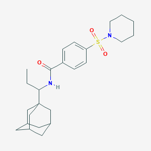 molecular formula C25H36N2O3S B4297656 N-[1-(1-adamantyl)propyl]-4-(piperidin-1-ylsulfonyl)benzamide 