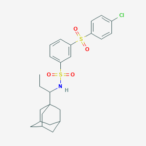 molecular formula C25H30ClNO4S2 B4297664 N-[1-(1-adamantyl)propyl]-3-[(4-chlorophenyl)sulfonyl]benzenesulfonamide 