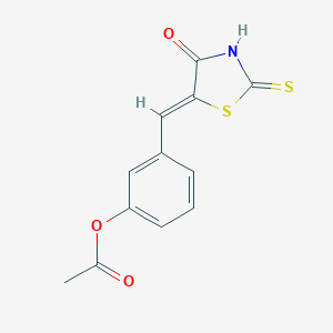 molecular formula C12H9NO3S2 B429767 3-[(4-Oxo-2-thioxo-1,3-thiazolidin-5-ylidene)methyl]phenyl acetate 