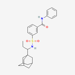 molecular formula C26H32N2O3S B4297672 3-({[1-(1-adamantyl)propyl]amino}sulfonyl)-N-phenylbenzamide 