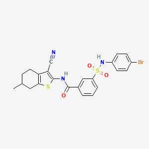 molecular formula C23H20BrN3O3S2 B4297681 3-{[(4-bromophenyl)amino]sulfonyl}-N-(3-cyano-6-methyl-4,5,6,7-tetrahydro-1-benzothien-2-yl)benzamide 
