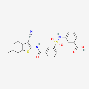 molecular formula C24H21N3O5S2 B4297688 3-{[(3-{[(3-cyano-6-methyl-4,5,6,7-tetrahydro-1-benzothien-2-yl)amino]carbonyl}phenyl)sulfonyl]amino}benzoic acid 