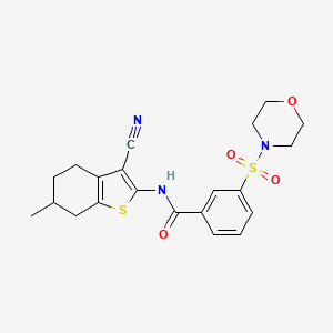 molecular formula C21H23N3O4S2 B4297696 N-(3-cyano-6-methyl-4,5,6,7-tetrahydro-1-benzothien-2-yl)-3-(morpholin-4-ylsulfonyl)benzamide 