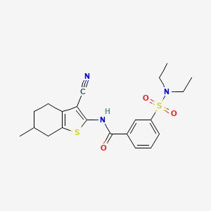 molecular formula C21H25N3O3S2 B4297698 N-(3-cyano-6-methyl-4,5,6,7-tetrahydro-1-benzothien-2-yl)-3-[(diethylamino)sulfonyl]benzamide 