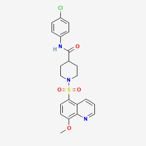 molecular formula C22H22ClN3O4S B4297703 N-(4-chlorophenyl)-1-[(8-methoxyquinolin-5-yl)sulfonyl]piperidine-4-carboxamide 