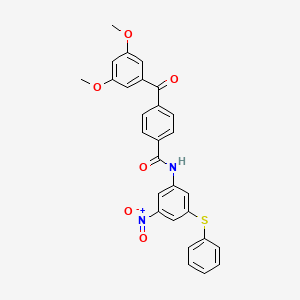 4-(3,5-dimethoxybenzoyl)-N-[3-nitro-5-(phenylthio)phenyl]benzamide