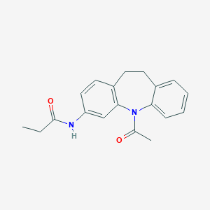 molecular formula C19H20N2O2 B429771 N-(11-acetyl-5,6-dihydrobenzo[b][1]benzazepin-2-yl)propanamide CAS No. 312587-65-8