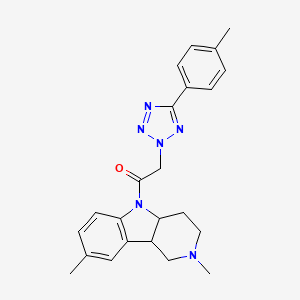molecular formula C23H26N6O B4297711 2,8-dimethyl-5-{[5-(4-methylphenyl)-2H-tetrazol-2-yl]acetyl}-2,3,4,4a,5,9b-hexahydro-1H-pyrido[4,3-b]indole 