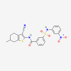 molecular formula C23H20N4O5S2 B4297730 N-(3-cyano-6-methyl-4,5,6,7-tetrahydro-1-benzothien-2-yl)-3-{[(3-nitrophenyl)amino]sulfonyl}benzamide 