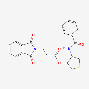 molecular formula C22H20N2O5S B4297738 4-(benzoylamino)tetrahydro-3-thienyl 3-(1,3-dioxo-1,3-dihydro-2H-isoindol-2-yl)propanoate 