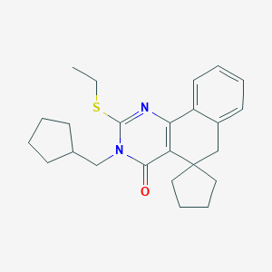 3-(cyclopentylmethyl)-2-(ethylsulfanyl)-3H-spiro[benzo[h]quinazoline-5,1'-cyclopentan]-4(6H)-one