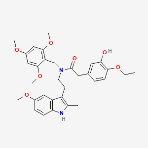 molecular formula C32H38N2O7 B4297764 2-(4-ethoxy-3-hydroxyphenyl)-N-[2-(5-methoxy-2-methyl-1H-indol-3-yl)ethyl]-N-(2,4,6-trimethoxybenzyl)acetamide 