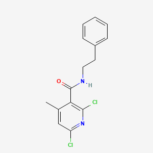 molecular formula C15H14Cl2N2O B4297769 2,6-dichloro-4-methyl-N-(2-phenylethyl)nicotinamide 