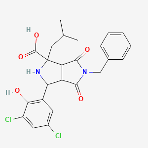 molecular formula C24H24Cl2N2O5 B4297771 5-benzyl-3-(3,5-dichloro-2-hydroxyphenyl)-1-isobutyl-4,6-dioxooctahydropyrrolo[3,4-c]pyrrole-1-carboxylic acid 