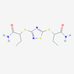 molecular formula C10H16N4O2S3 B4297776 2,2'-[1,2,4-thiadiazole-3,5-diylbis(thio)]dibutanamide 