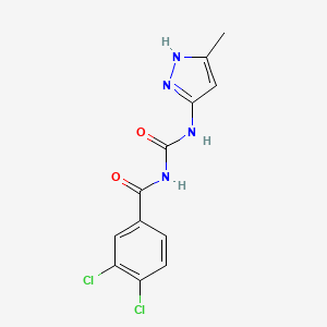 molecular formula C12H10Cl2N4O2 B4297792 3,4-dichloro-N-{[(5-methyl-1H-pyrazol-3-yl)amino]carbonyl}benzamide 