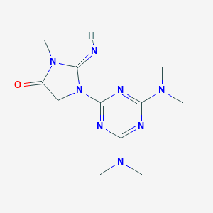 molecular formula C11H18N8O B429781 1-[4,6-Bis(dimethylamino)-1,3,5-triazin-2-yl]-2-imino-3-methyl-4-imidazolidinone CAS No. 334507-27-6