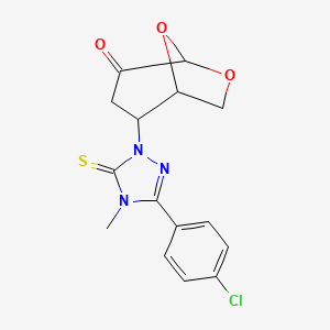 molecular formula C15H14ClN3O3S B4297826 2-[3-(4-chlorophenyl)-4-methyl-5-thioxo-4,5-dihydro-1H-1,2,4-triazol-1-yl]-6,8-dioxabicyclo[3.2.1]octan-4-one 