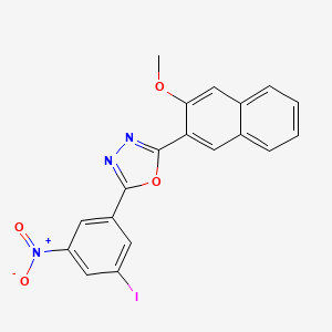 molecular formula C19H12IN3O4 B4297834 2-(3-iodo-5-nitrophenyl)-5-(3-methoxy-2-naphthyl)-1,3,4-oxadiazole 