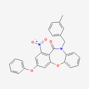 molecular formula C27H20N2O5 B4297851 10-(3-methylbenzyl)-1-nitro-3-phenoxydibenzo[b,f][1,4]oxazepin-11(10H)-one 