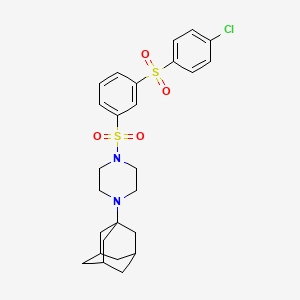 1-(1-adamantyl)-4-({3-[(4-chlorophenyl)sulfonyl]phenyl}sulfonyl)piperazine