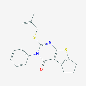 2-[(2-methyl-2-propenyl)sulfanyl]-3-phenyl-3,5,6,7-tetrahydro-4H-cyclopenta[4,5]thieno[2,3-d]pyrimidin-4-one