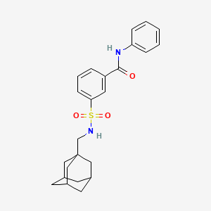 molecular formula C24H28N2O3S B4297884 3-{[(1-adamantylmethyl)amino]sulfonyl}-N-phenylbenzamide 