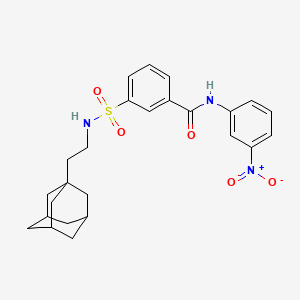 molecular formula C25H29N3O5S B4297886 3-({[2-(1-adamantyl)ethyl]amino}sulfonyl)-N-(3-nitrophenyl)benzamide 