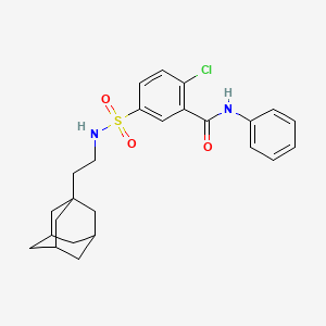 molecular formula C25H29ClN2O3S B4297891 5-({[2-(1-adamantyl)ethyl]amino}sulfonyl)-2-chloro-N-phenylbenzamide 