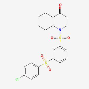 molecular formula C21H22ClNO5S2 B4297894 1-({3-[(4-chlorophenyl)sulfonyl]phenyl}sulfonyl)octahydroquinolin-4(1H)-one 
