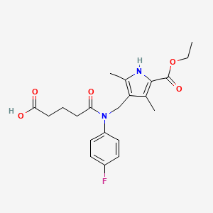 molecular formula C21H25FN2O5 B4297898 5-[{[5-(ethoxycarbonyl)-2,4-dimethyl-1H-pyrrol-3-yl]methyl}(4-fluorophenyl)amino]-5-oxopentanoic acid 