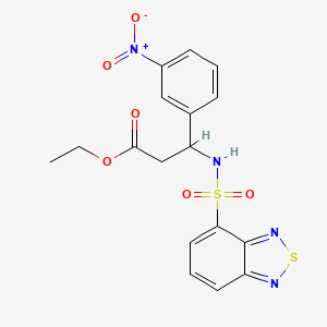 molecular formula C17H16N4O6S2 B4297911 ethyl 3-[(2,1,3-benzothiadiazol-4-ylsulfonyl)amino]-3-(3-nitrophenyl)propanoate 