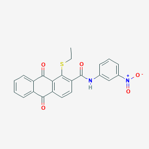 molecular formula C23H16N2O5S B4297928 1-(ethylthio)-N-(3-nitrophenyl)-9,10-dioxo-9,10-dihydroanthracene-2-carboxamide 