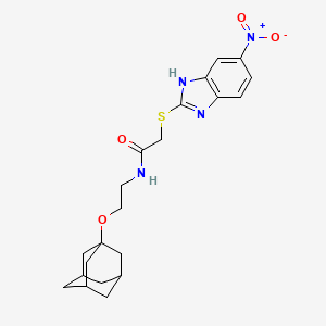 N-[2-(1-adamantyloxy)ethyl]-2-[(5-nitro-1H-benzimidazol-2-yl)thio]acetamide