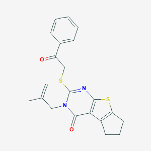 3-(2-methyl-2-propenyl)-2-[(2-oxo-2-phenylethyl)sulfanyl]-3,5,6,7-tetrahydro-4H-cyclopenta[4,5]thieno[2,3-d]pyrimidin-4-one