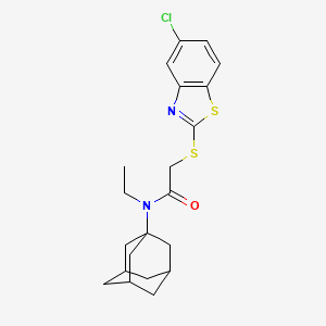 molecular formula C21H25ClN2OS2 B4297941 N-1-adamantyl-2-[(5-chloro-1,3-benzothiazol-2-yl)thio]-N-ethylacetamide 