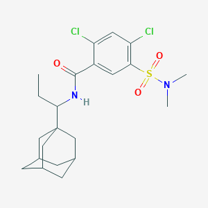 molecular formula C22H30Cl2N2O3S B4297949 N-[1-(1-adamantyl)propyl]-2,4-dichloro-5-[(dimethylamino)sulfonyl]benzamide 